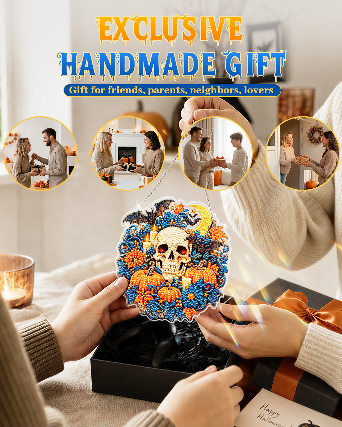 kaayee-suncatcher-halloween-skull-pumpkin-suncatcher-bastelset-20-cm image 6