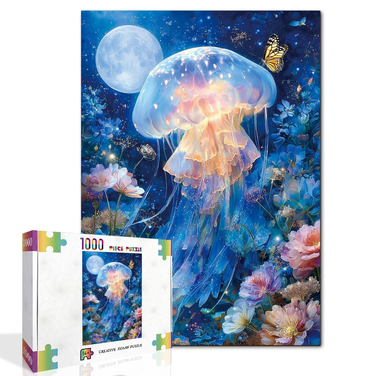 kaayee-moonlit-jellyfish-puzzle-1000-teile-eco-white-board image 2