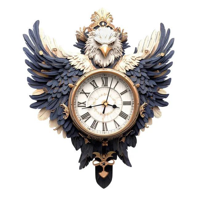 kaayee-clock-kit-eagle-holzuhr-adler-mit-pendel-bausatz image 1