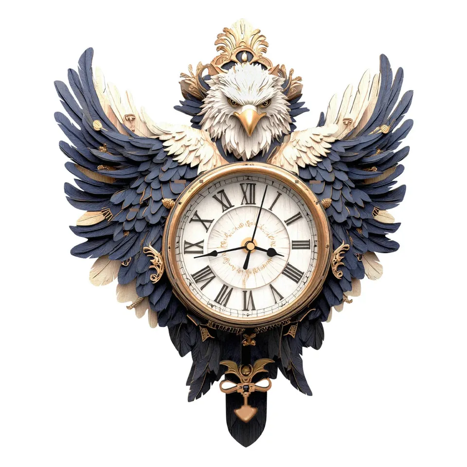 kaayee-clock-kit-eagle-holzuhr-adler-mit-pendel-bausatz image 1
