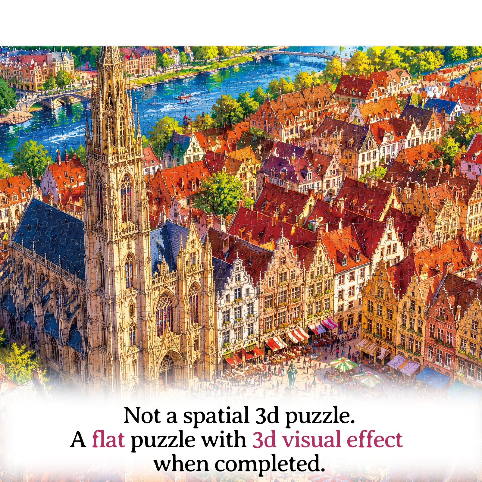 kaayee-clock-kit-sunlit-clocktower-town-puzzle-1000-teile image 8