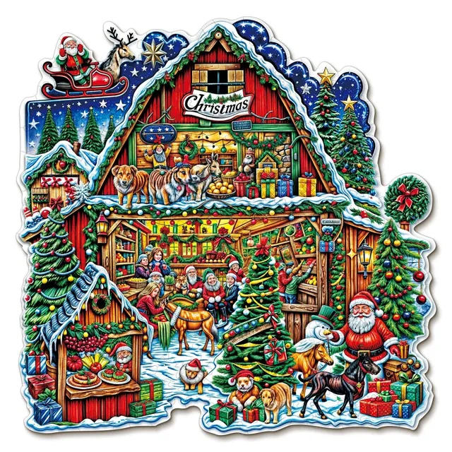 kaayee-wooden-puzzle-christmas-grocery-store-holzpuzzle-medium image 1