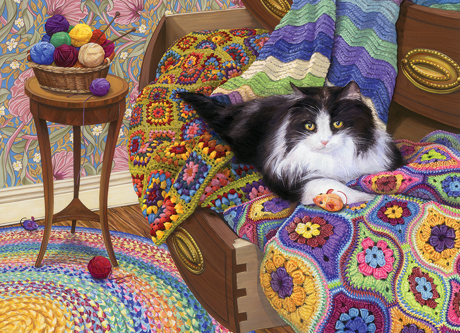cobble-hill-comfy-cat-1000-teile-puzzle-katze-decke image 2