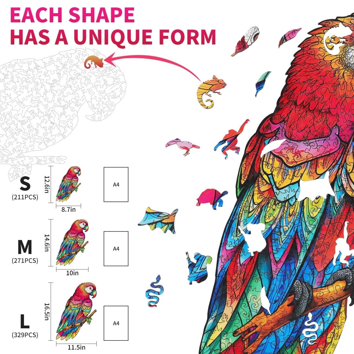 kaayee-lovely-parrot-holzpuzzle-medium-papagei image 3