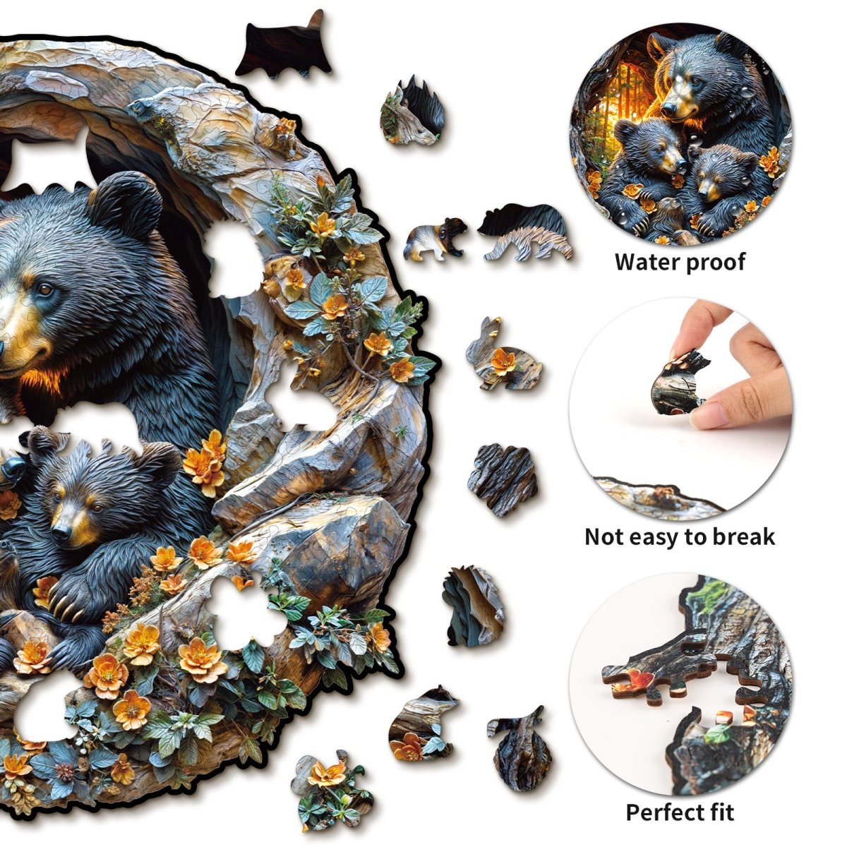 kaayee-wooden-puzzle-hugging-bear-and-cub-holzpuzzle-medium image 2