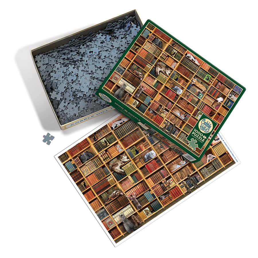 cobble-hill-the-cat-library-puzzle-1000-teile-katzen image 3