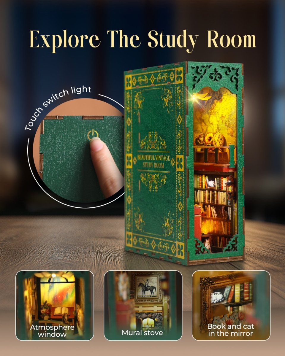 kaayee-vintage-study-book-nook-kit-leseraum-miniatur image 4
