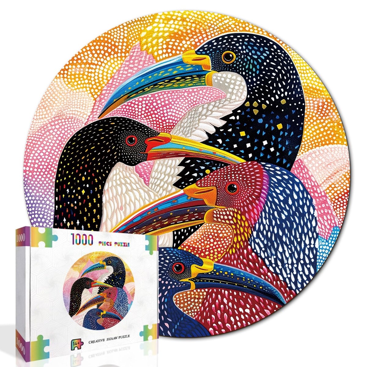 kaayee-realm-of-colorful-beaks-1000-teile-puzzle-pappe-eco-white-board image 2