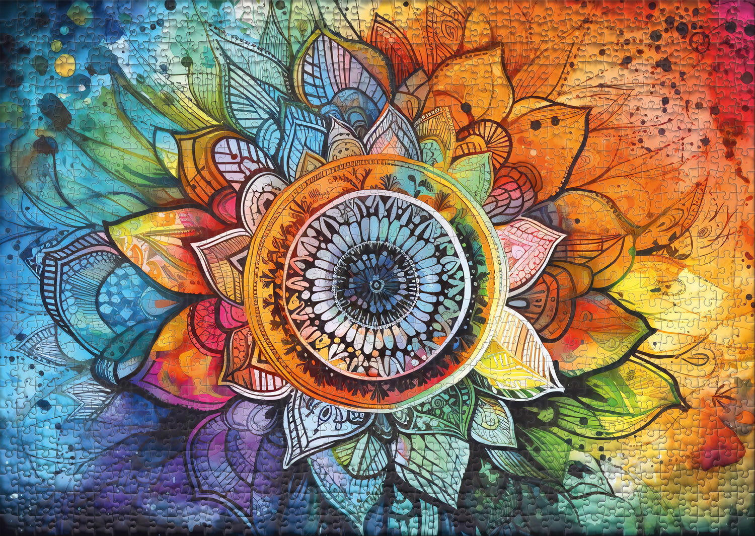 ulmer-puzzleschmiede-puzzle-1000-teile-regenbogen-mandala-mandala-puzzle image 2
