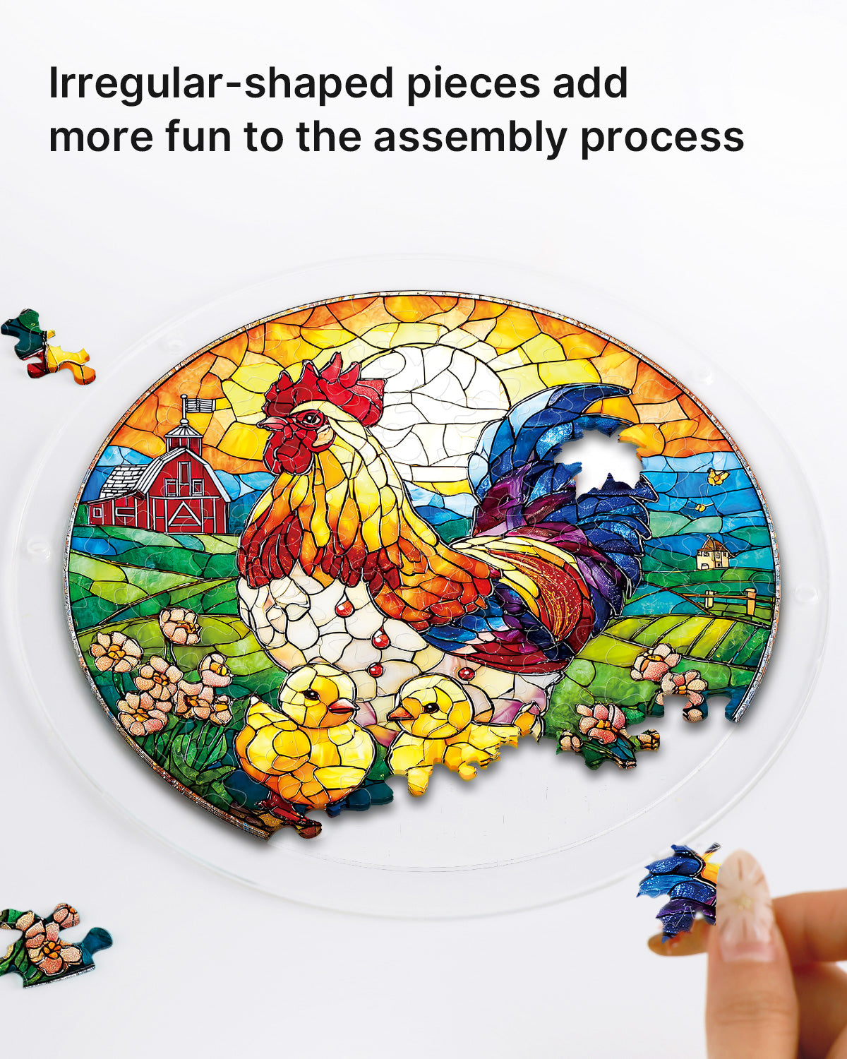 kaayee-golden-dawn-rooster-suncatcher-puzzle-small image 2
