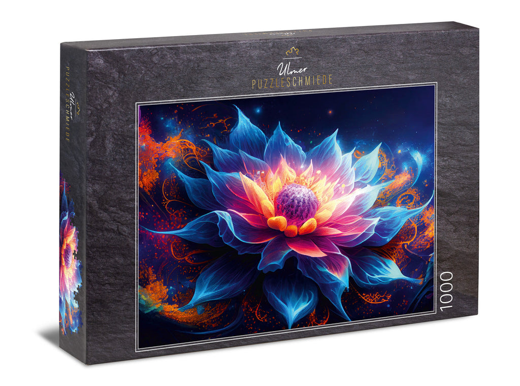 ulmer-puzzleschmiede-lotus-nova-puzzle-1000-teile-kosmos-blume image 1