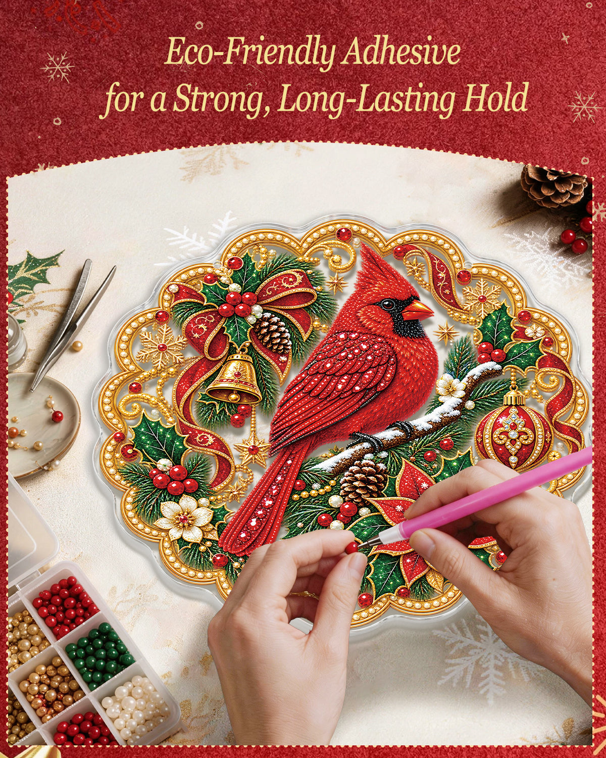 kaayee-christmas-red-cardinal-suncatcher-bastelset-20-cm image 6