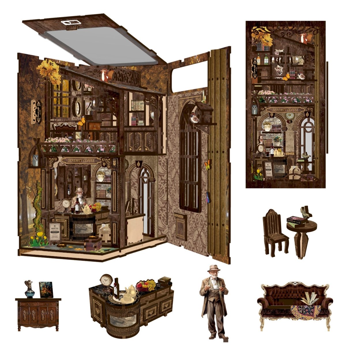 kaayee-book-nook-kit-serenity-coffee-house-miniaturhaus image 4