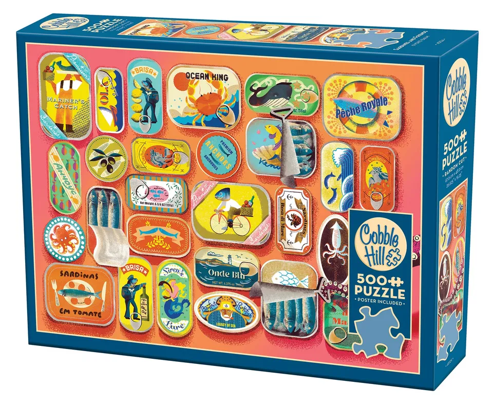 cobble-hill-sardines-and-friends-500-teile-puzzle-sardinendosen image 1