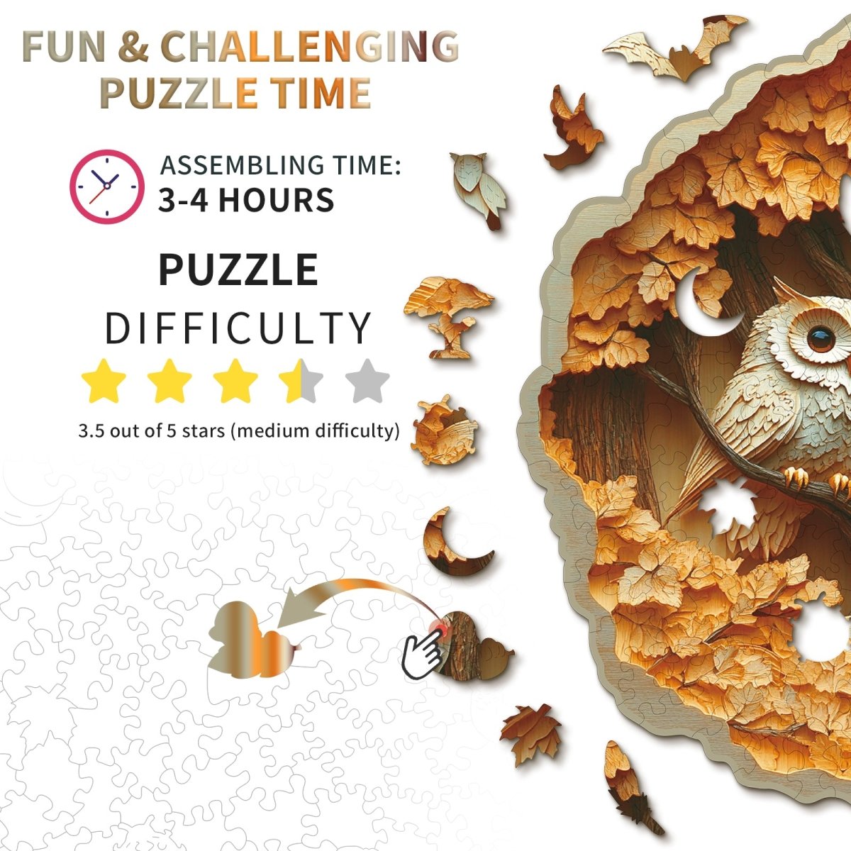 kaayee-wooden-puzzle-parent-child-owl-holzpuzzle-eulen-medium image 3