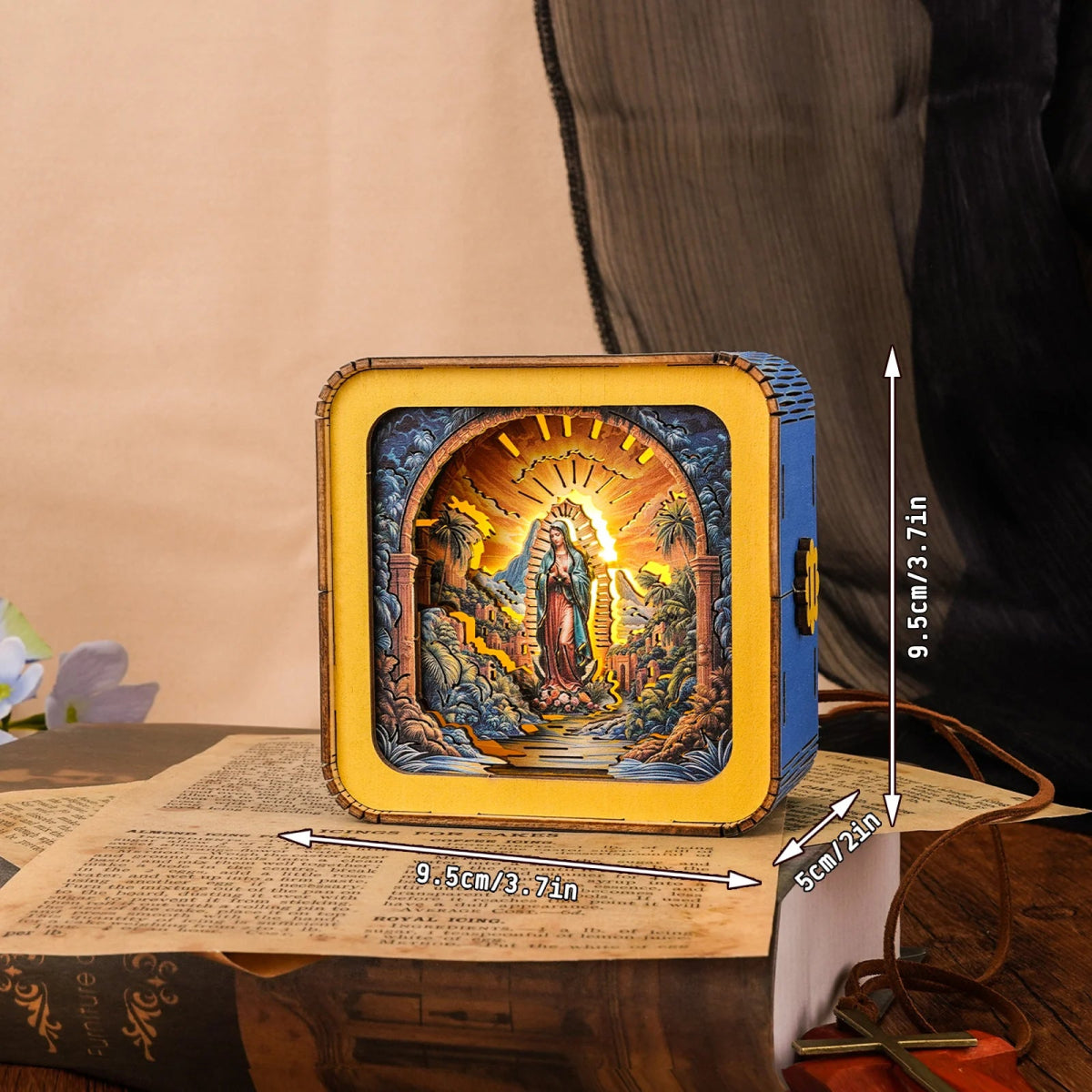 kaayee-virgin-mary-nachtlicht-holz-3d-puzzle-gebet image 3