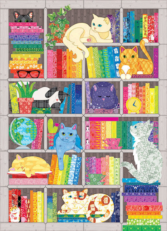 cobble-hill-rainbow-cat-quilt-puzzle-1000-teile-katzen-bunt image 2