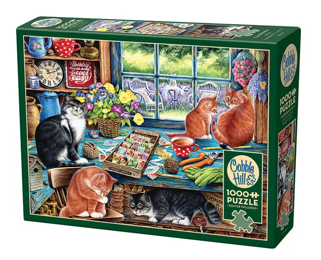 cobble-hill-1000-piece-cats-retreat-puzzle-1000-teile-katzen image 1