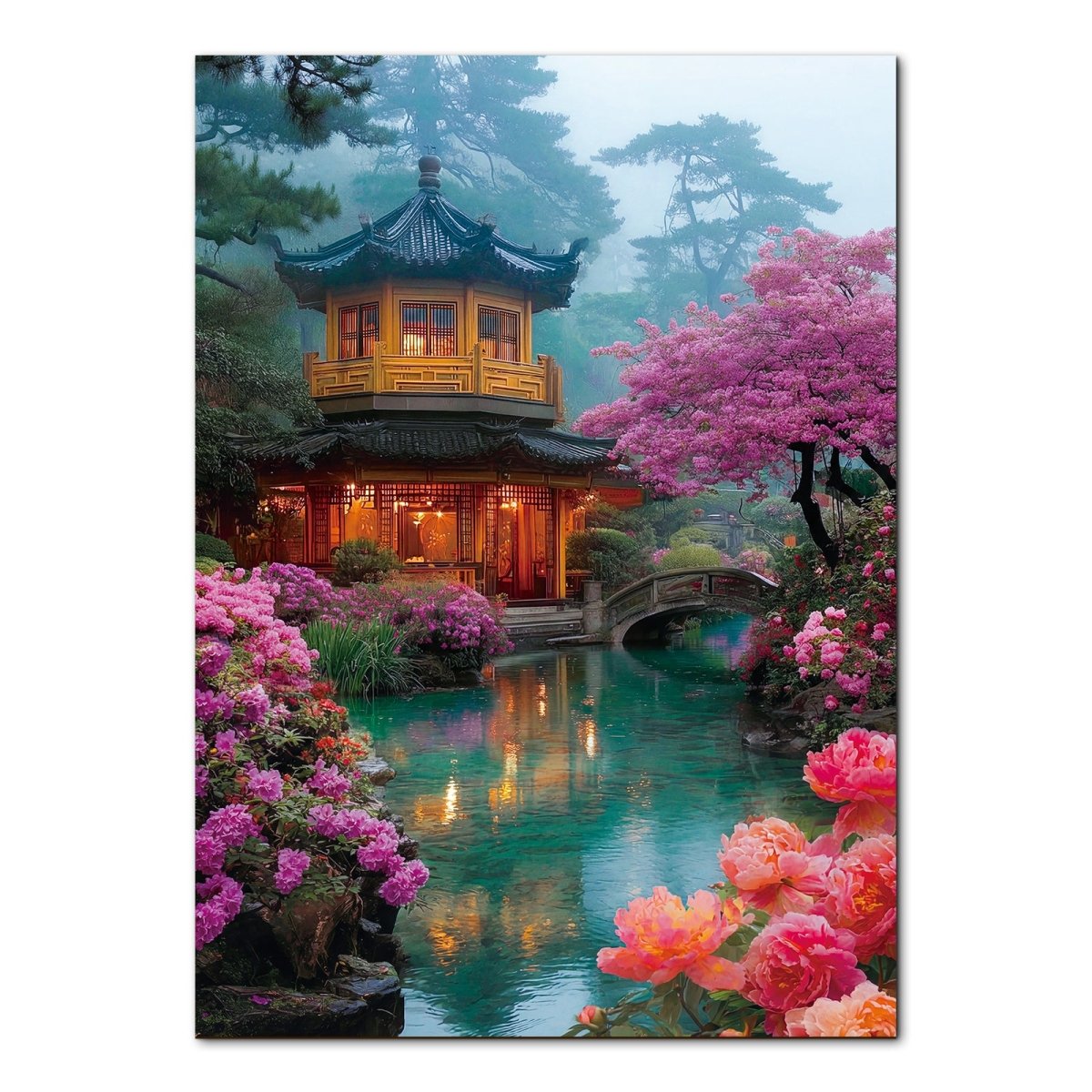 kaayee-flower-courtyard-by-the-stream-puzzle-1000-teile-standard image 1