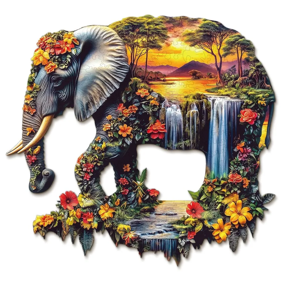 kaayee-wooden-elephant-eden-holzpuzzle-medium-tiermotiv image 1