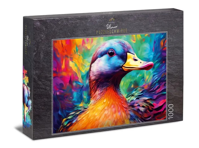 ulmer-puzzleschmiede-puzzle-1000-teile-quack-ente-farbenfroh image 1