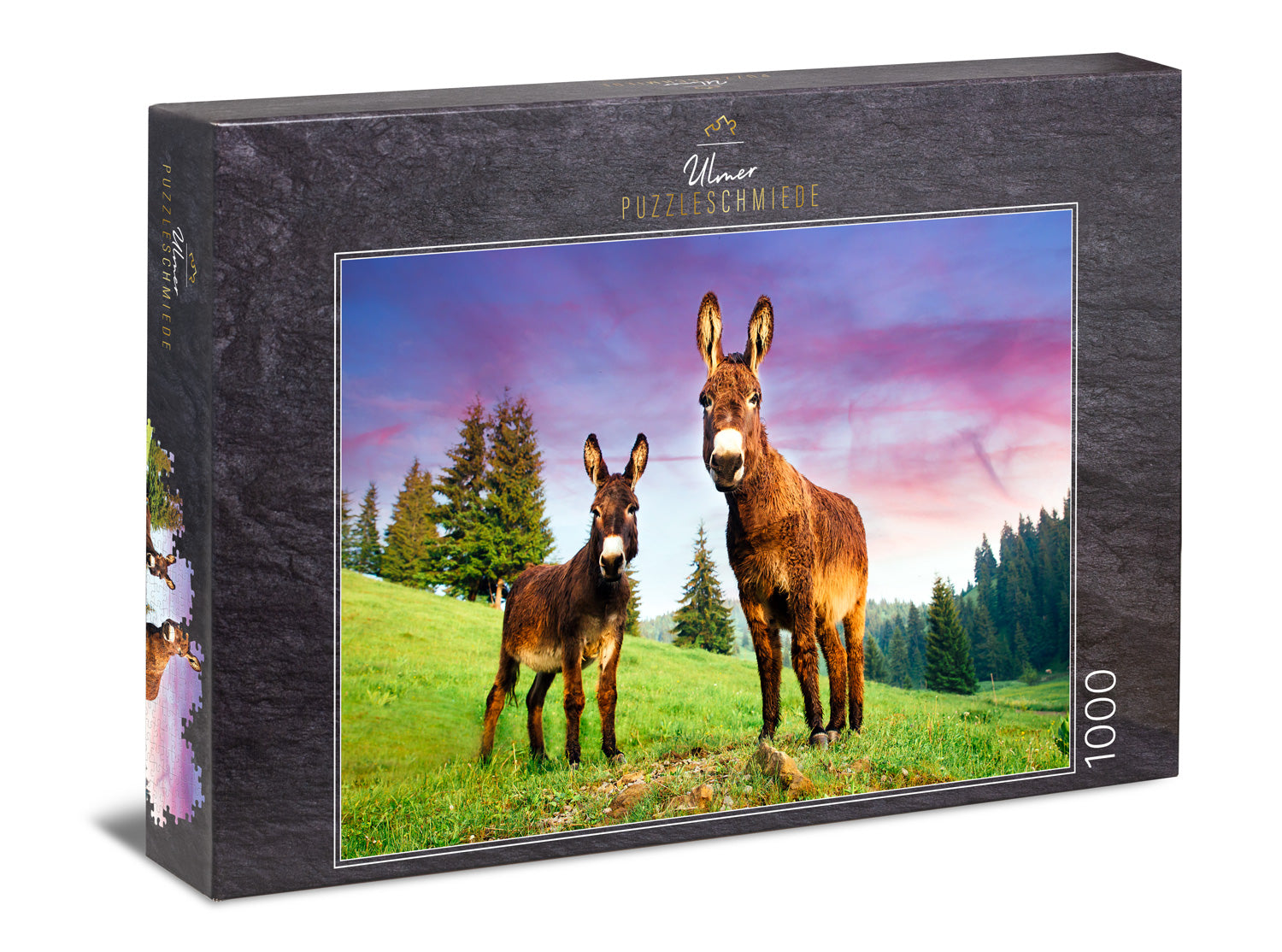 ulmer-puzzleschmiede-alm-esel-puzzle-1000-teile-esel-alpen image 1