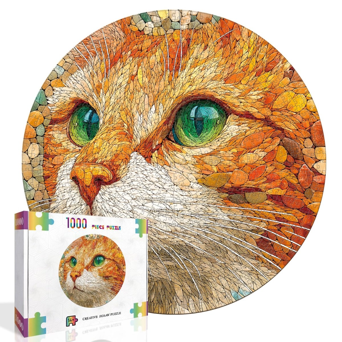 kaayee-cardboard-puzzle-pebble-cat-1000-teile-katzen-rund image 2
