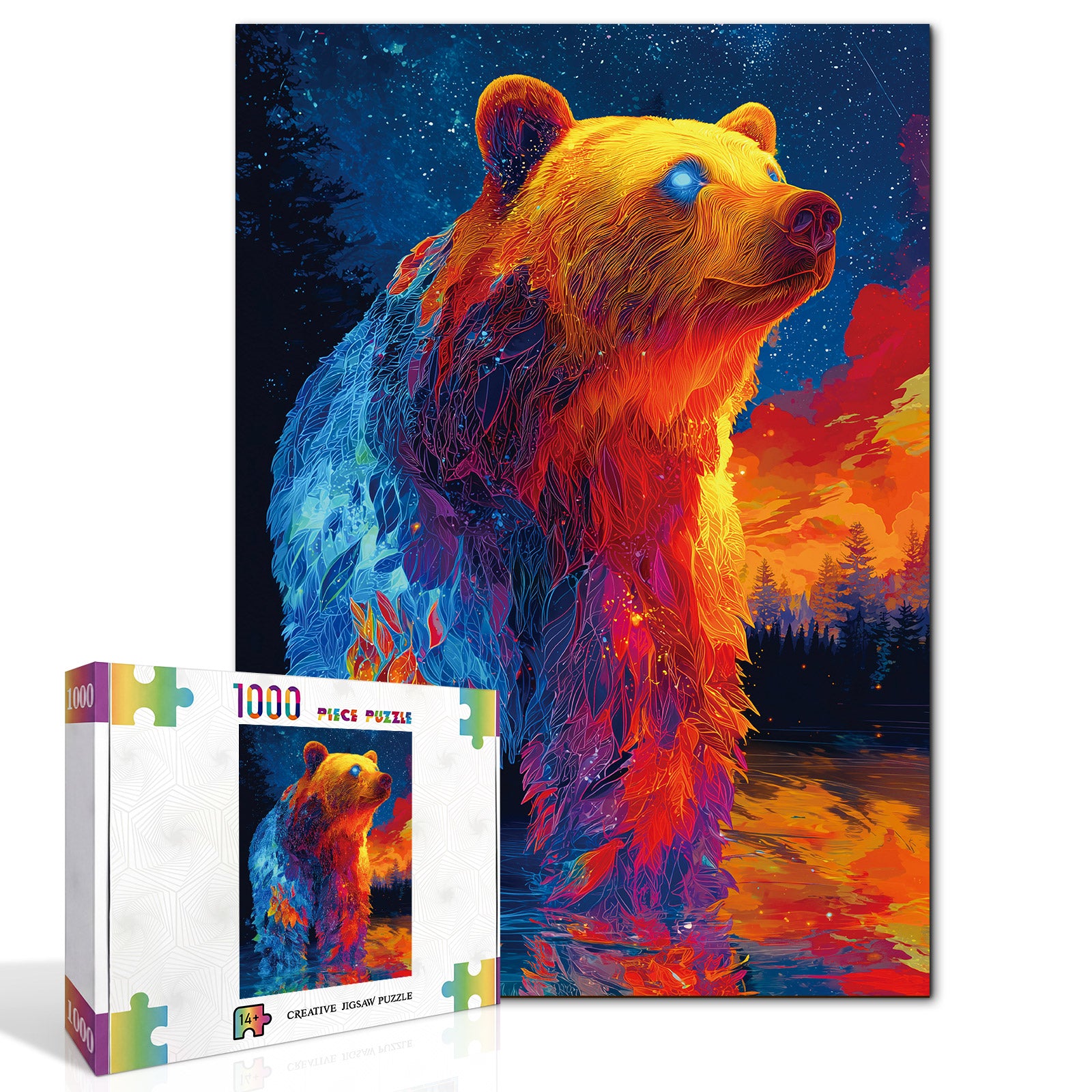 kaayee-cardboard-puzzle-starlit-spirit-bear-1000-teile-eco image 2