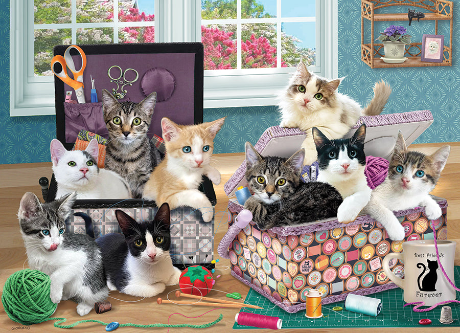 cobble-hill-crafty-kittens-500-teile-puzzle-katzen-n-hen image 2