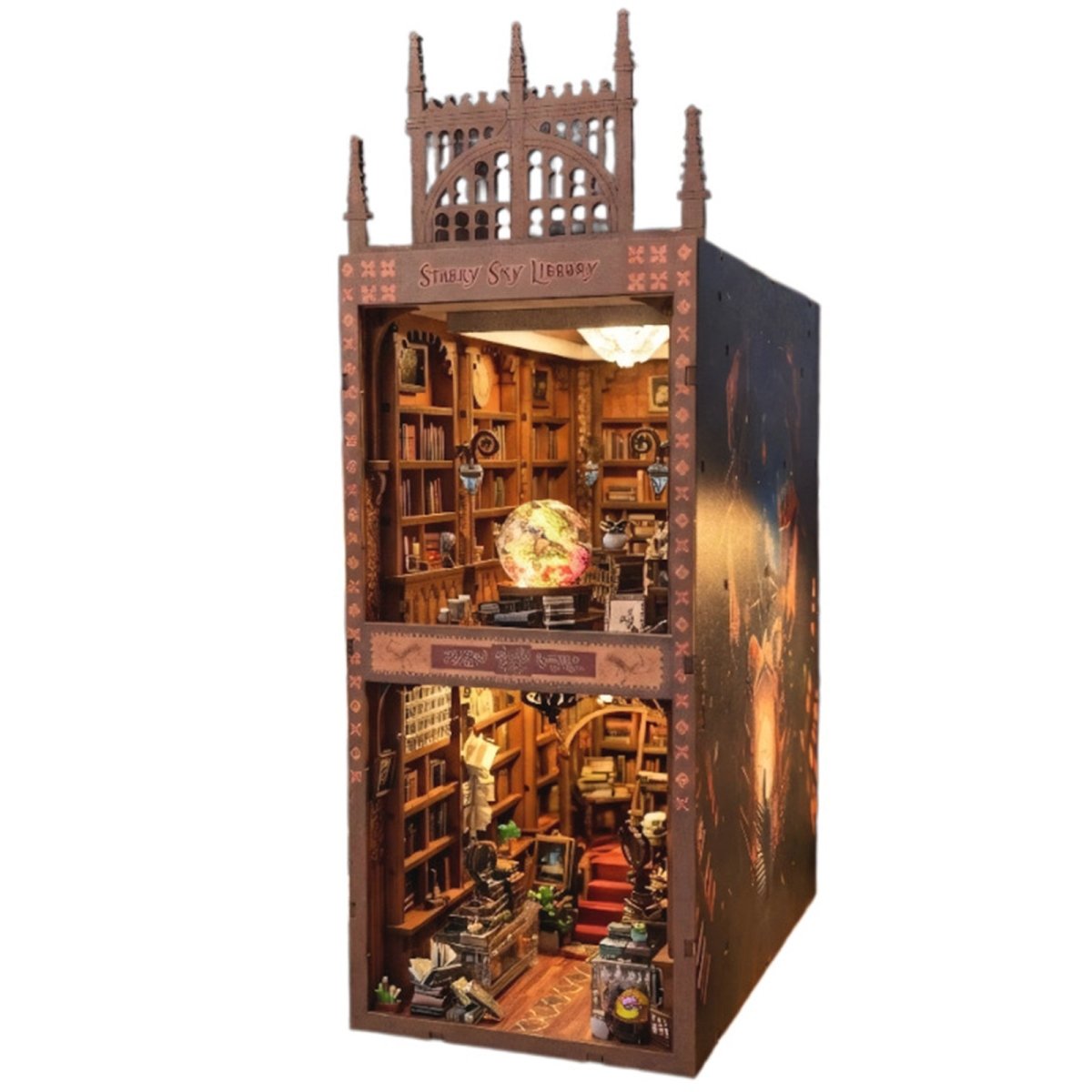 kaayee-book-nook-kit-starry-sky-library-miniaturhaus-led image 1
