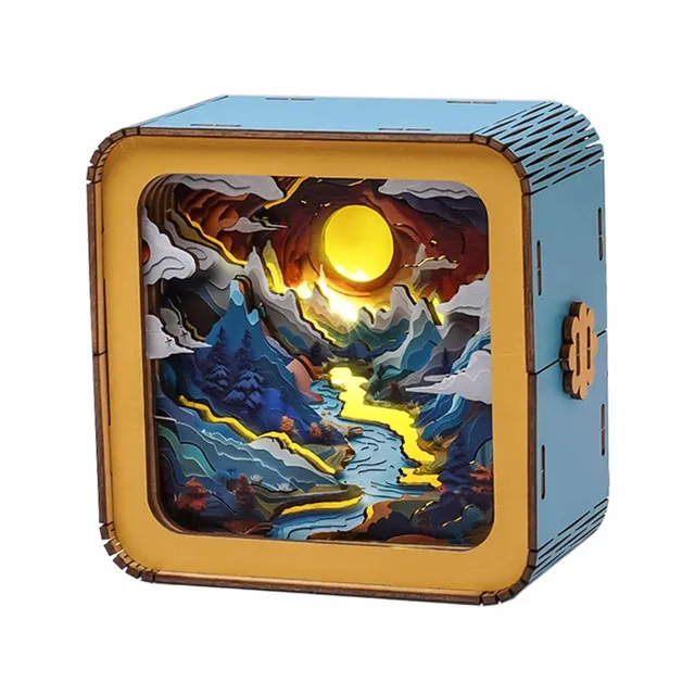 kaayee-moonlit-mountain-night-light-3d-holzbausatz-mond image 1
