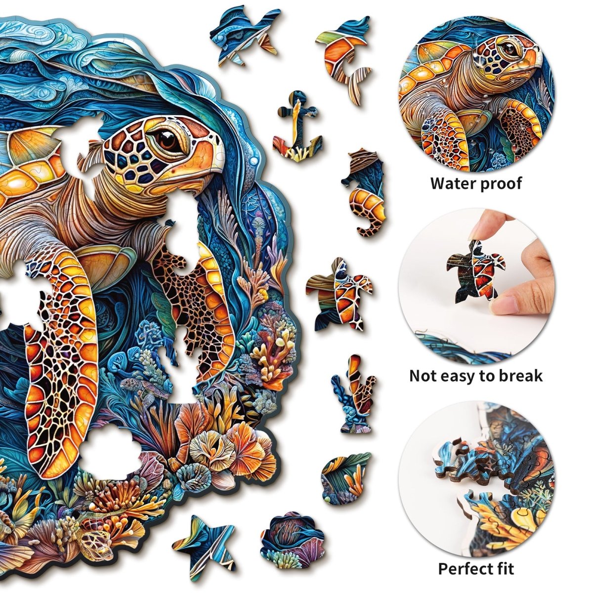 kaayee-wooden-puzzle-brave-sea-turtle-holzpuzzle-medium-schildkr-te image 2