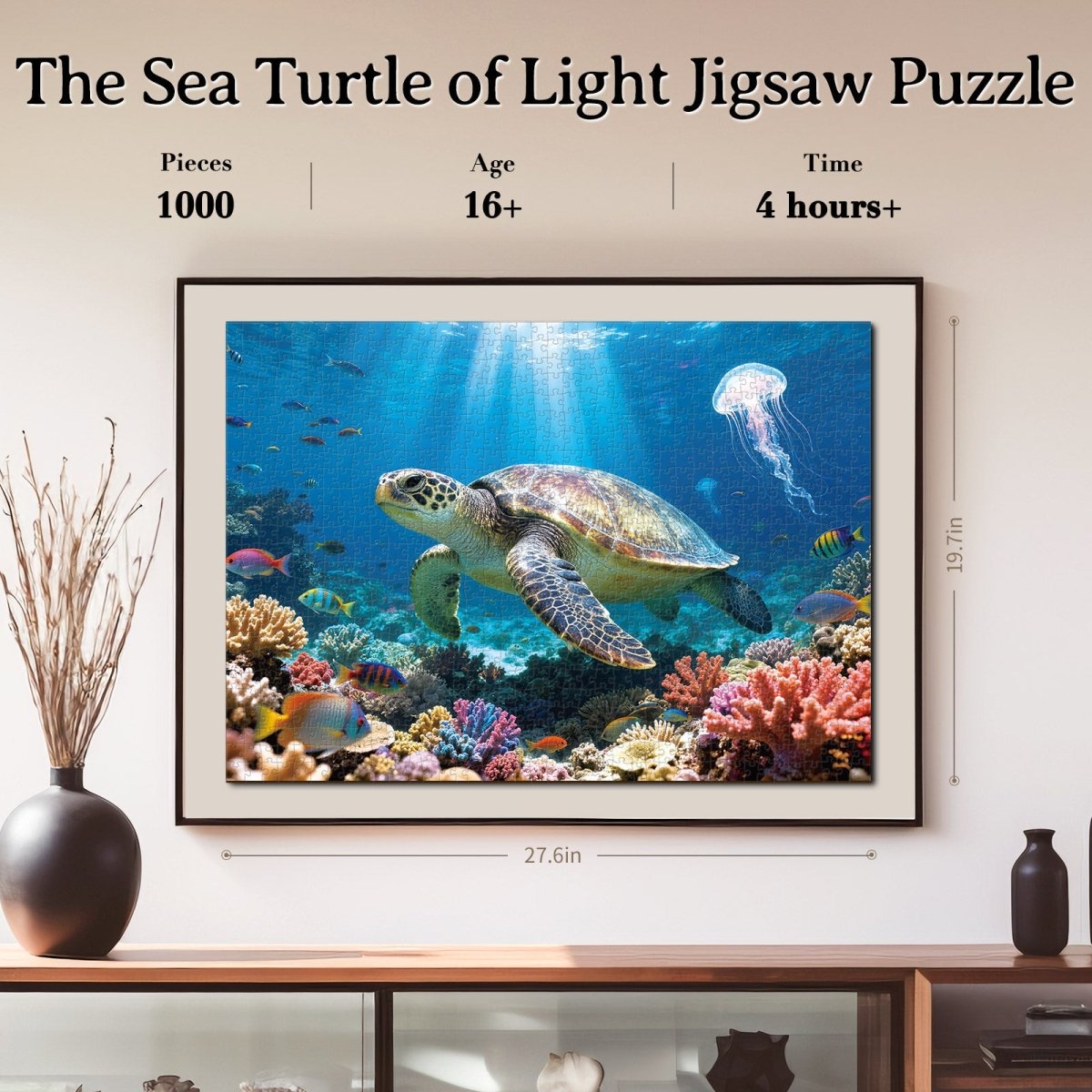kaayee-cardboard-sea-turtle-of-light-puzzle-1000-teile-meer image 4