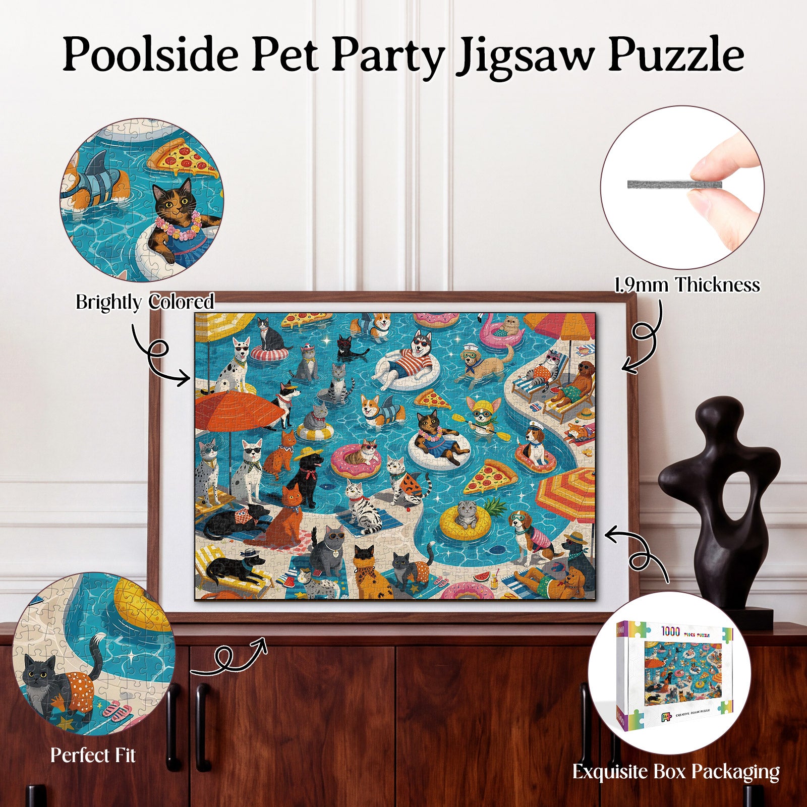 kaayee-poolside-pet-party-puzzle-1000-teile-eco-white-board image 3