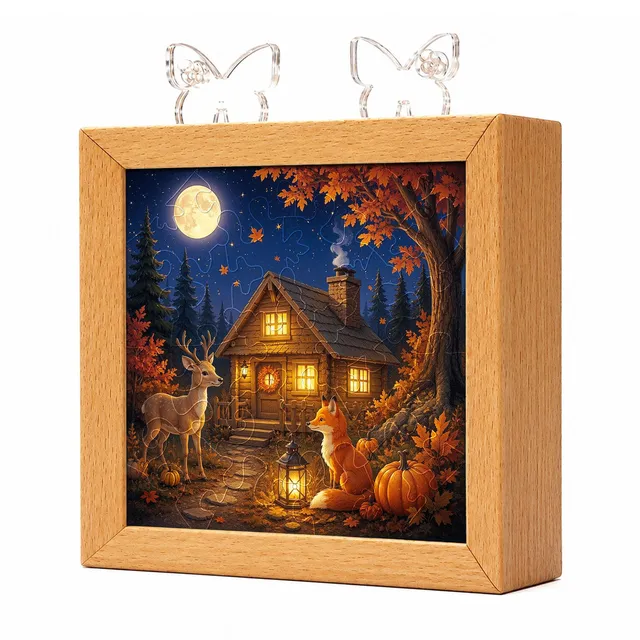 kaayee-night-light-thankful-forest-cabin-acryl-nachtlicht-holz image 1