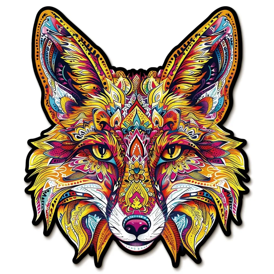 kaayee-wooden-puzzle-fiery-fox-holzpuzzle-medium-mandala image 1