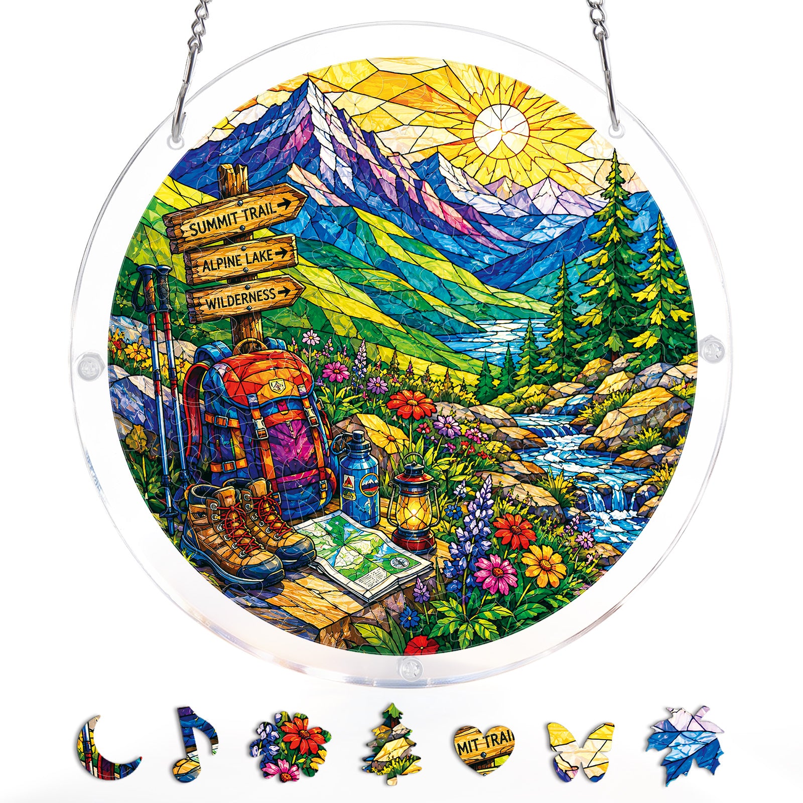 kaayee-suncatcher-puzzle-sunlit-mountain-trail-small-acrylbild image 3