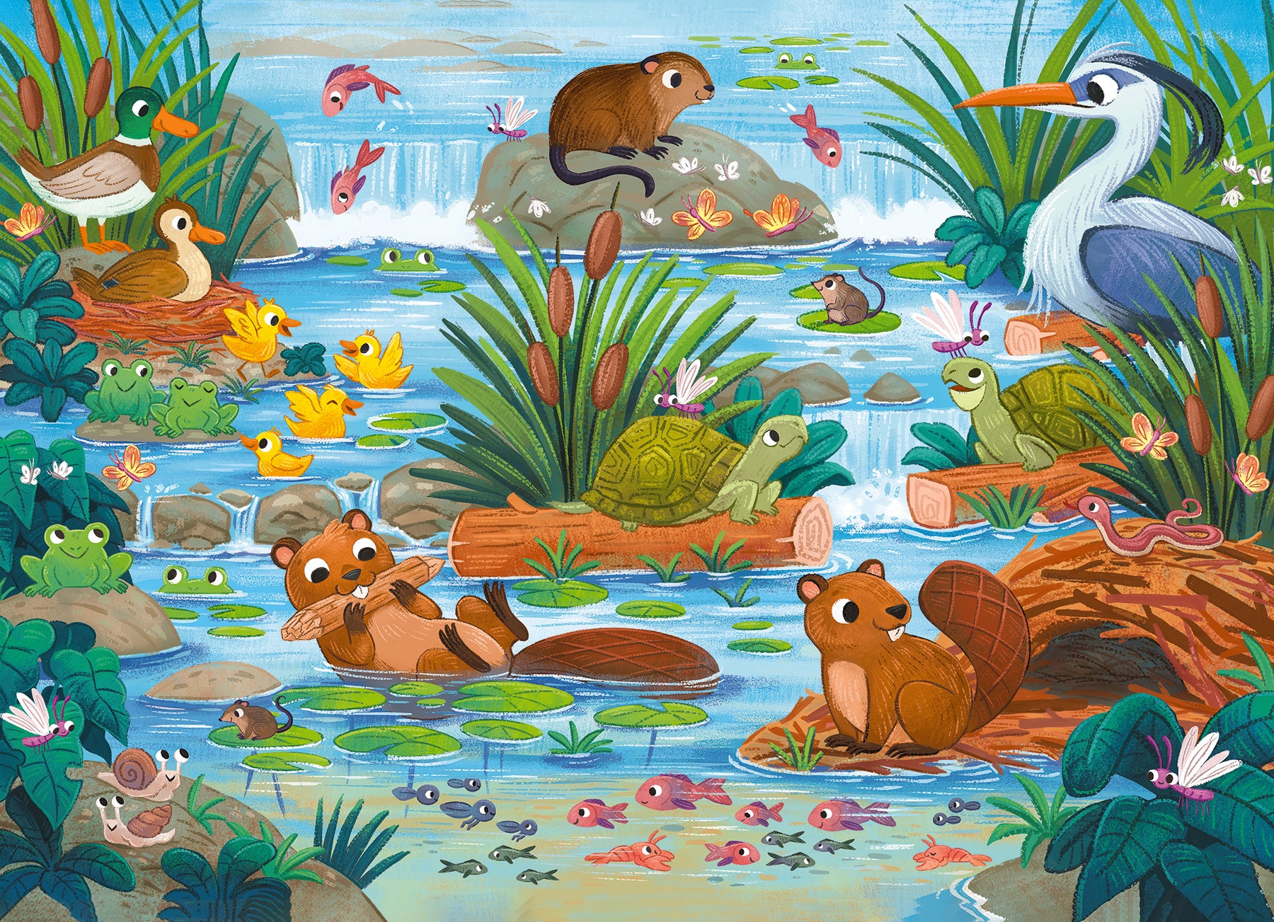 cobble-hill-tray-puzzles-pond-scene-rahmenpuzzle-35-teile-teich image 3