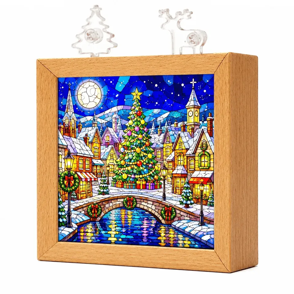 kaayee-christmas-town-nachtlicht-led-holzrahmen-acryl image 1