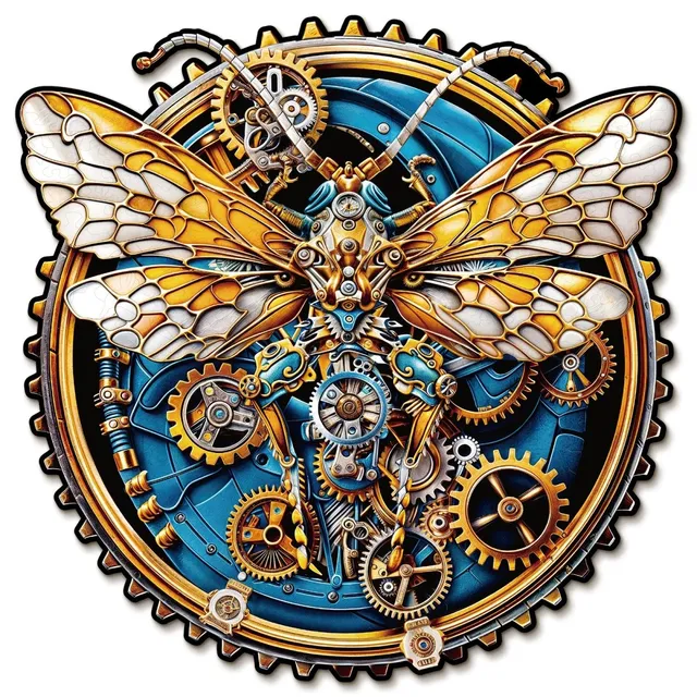 kaayee-wooden-puzzle-retro-mechanical-butterfly-holzpuzzle-m-steampunk image 1
