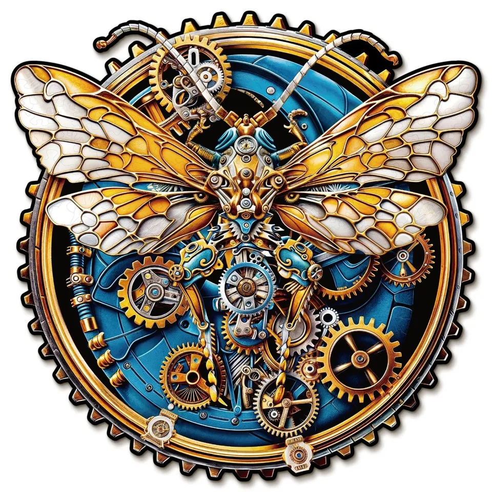 kaayee-wooden-puzzle-retro-mechanical-butterfly-holzpuzzle-m-steampunk image 1