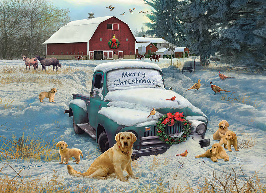 cobble-hill-1000-merry-christmas-puzzle-1000-teile-winter-bauernhof image 2