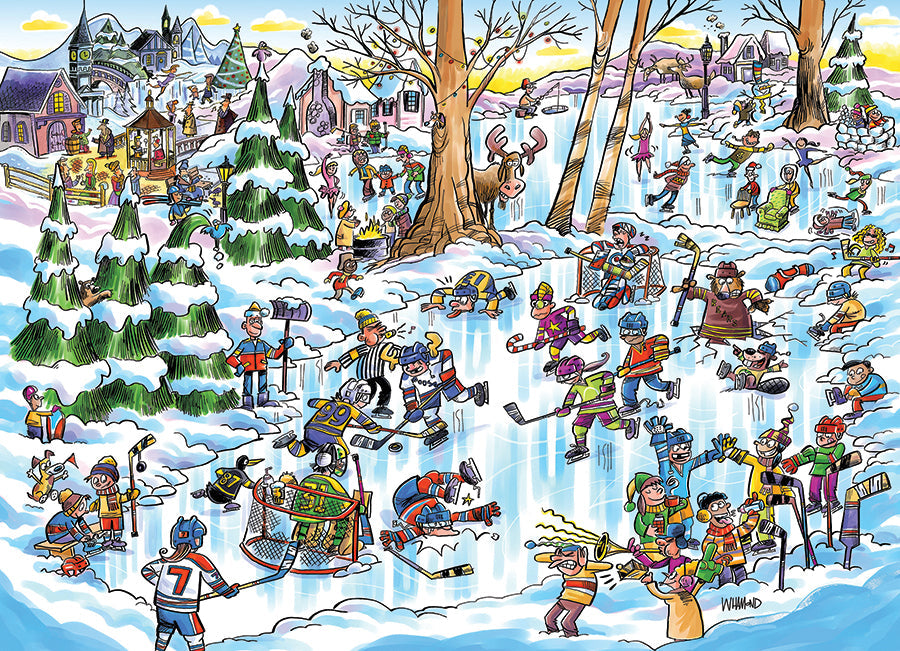 cobble-hill-family-pieces-350-hockey-town-familienpuzzle-350-teile-hockey image 2