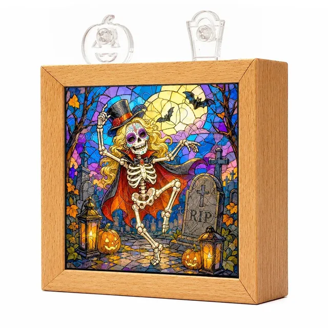 kaayee-night-light-halloween-graveyard-puzzle-nachtlicht-holzrahmen image 1