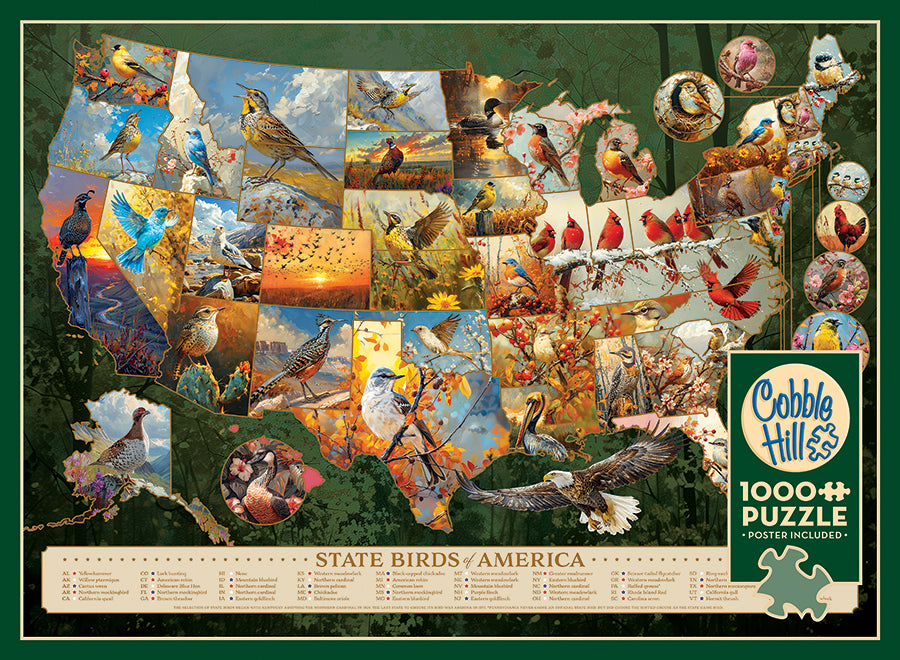 cobble-hill-1000-piece-state-birds-of-america-puzzle-1000-teile-v-gel image 3