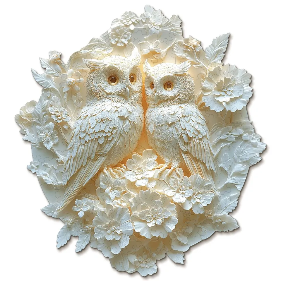 kaayee-wooden-puzzle-couple-owl-holzpuzzle-medium-eulenpaar image 1
