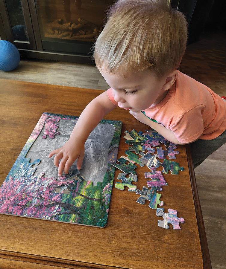 cobble-hill-tray-cherry-blossom-chapel-rahmenpuzzle-35-teile-kapelle image 2