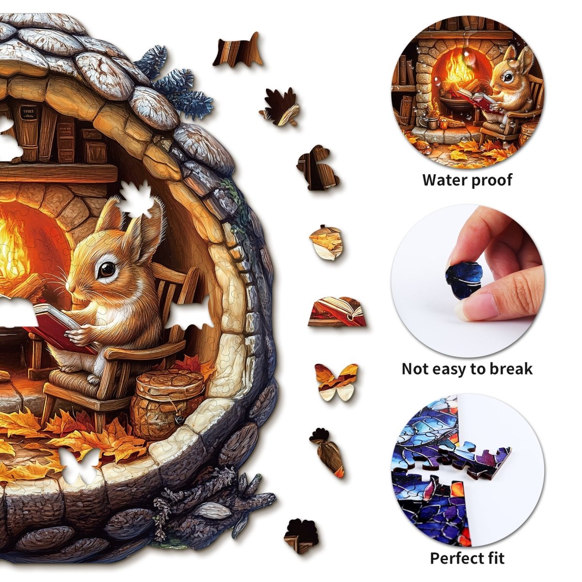 kaayee-bunny-in-the-booklight-holzpuzzle-medium-hase-am-kamin image 2