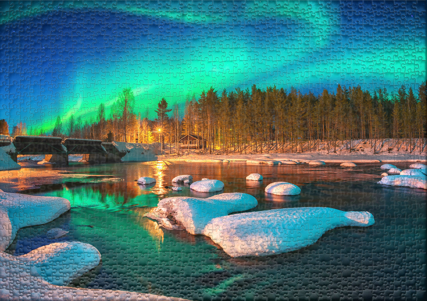 ulmer-puzzleschmiede-puzzle-2000-teile-einsame-lichter-polarlichtpuzzle image 2