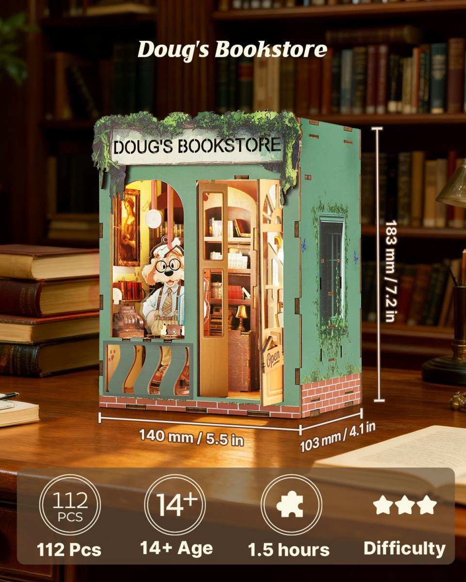 kaayee-book-nook-kit-doug-s-bookstore-buchladen-miniatur image 2